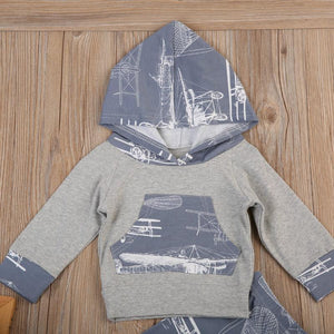 Airplanes Hoodie Grey Set