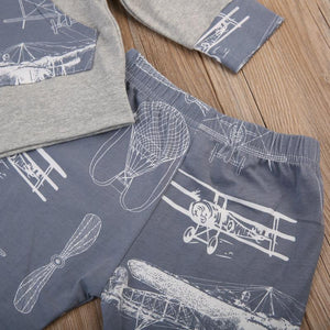 Airplanes Hoodie Grey Set