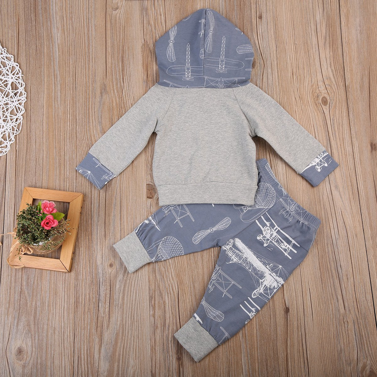 Airplanes Hoodie Grey Set