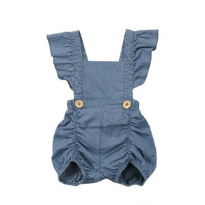 Baby Girl Denim Jeans Romper