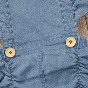 Baby Girl Denim Jeans Romper