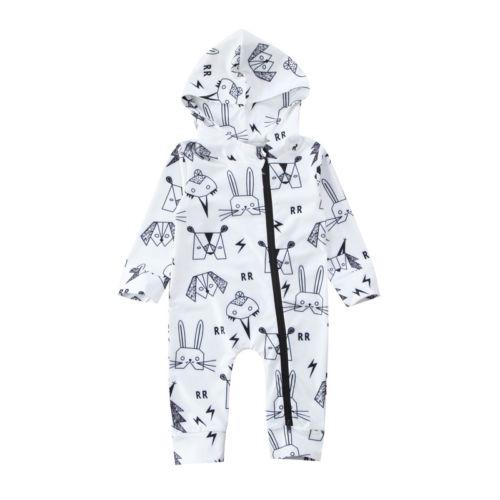 Cartoon Hoodie Zipper Jumpsuit