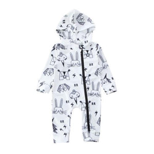 Cartoon Hoodie Zipper Jumpsuit