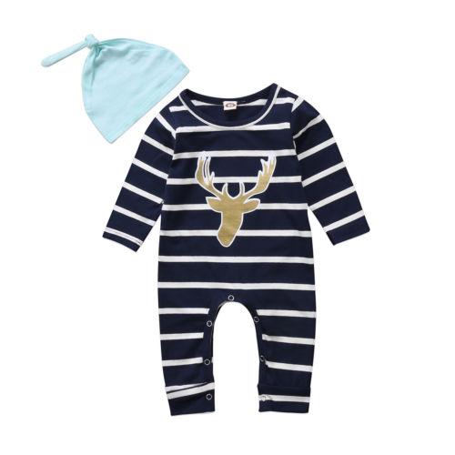 Deer Blue Stripes Set