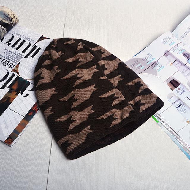 2017 Thicker Camouflage Camo Men Warm Enough Winter Hat Beanie Hats Male Baggy Knitted Skullies Bonnet Bonnet Adult Cap Beanies
