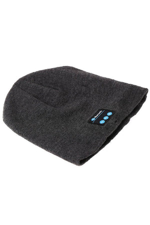 Bluetooth Music Beanie Hat Soft Warm Cap with Stereo Headphone Headset Speaker & Mic Wireless Hands-free Dark Gray