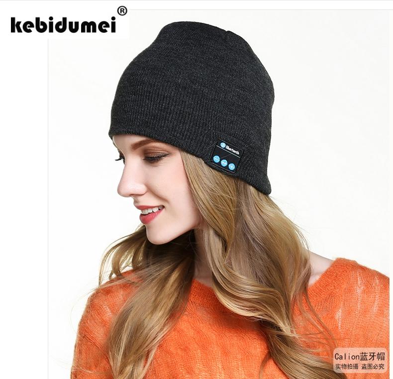 kebidumei Wireless Bluetooth Smart Cap Headset Soft Warm Beanie Hat Headphone Speaker Mic Bluetooth Hat for Men Sports Hat