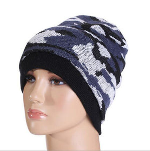 Fashion Camouflage Beanies Hat for Men Women Winter Outdoor Warm Hats Knitting Colorful Hedging Toucas Cap Bonnet HT51056+35