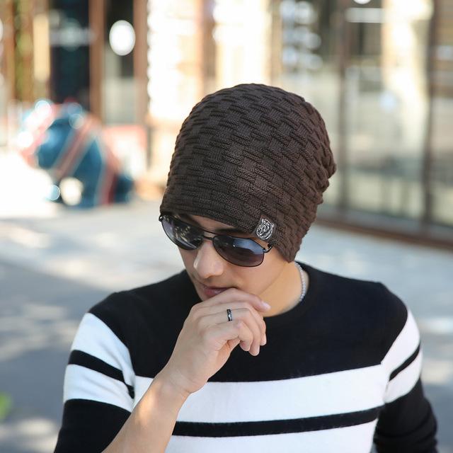 2017 Fashion Winter Hat Camo Camouflage Men Warm Enough Beanie Hats Male Baggy Knitted Skullies Bonnet Bonnet Adult Cap Beanies