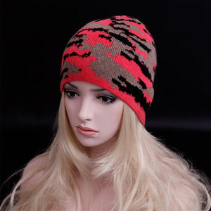 2016 Personality camouflage Unisex wool cap Double knitting warm Beanies hats Fashion Women & Men Super fashion streets caps