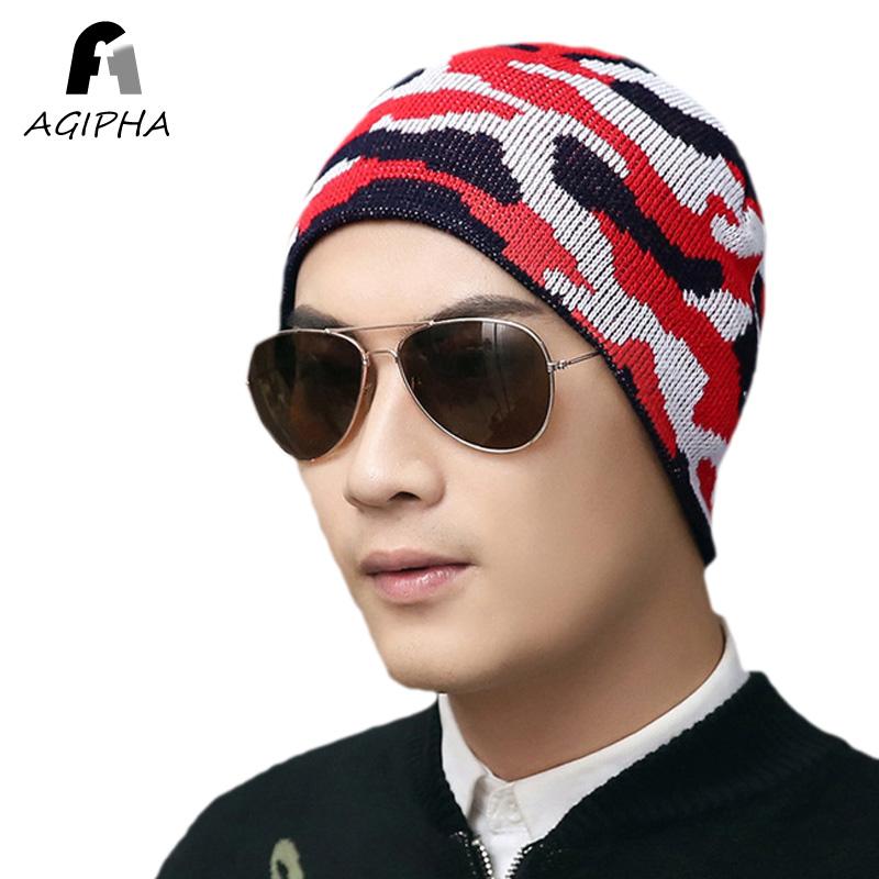 Brand New Army Camouflage Pattern Knitted Skullies Beanie Hats For Women Men Autumn Winter Knitting Hat Caps Type NN02