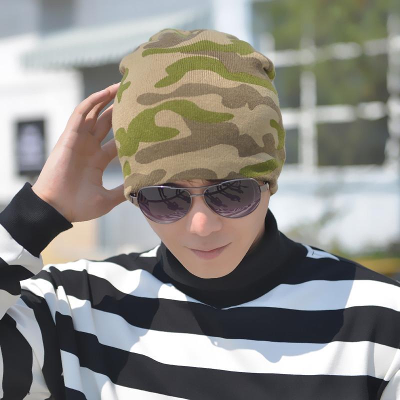 Beanies Winter Hats For Men Knitt Caps Beanies Hat Knit Camouflage Skullies Beanie male Bonnet Acrylic touca ZF007