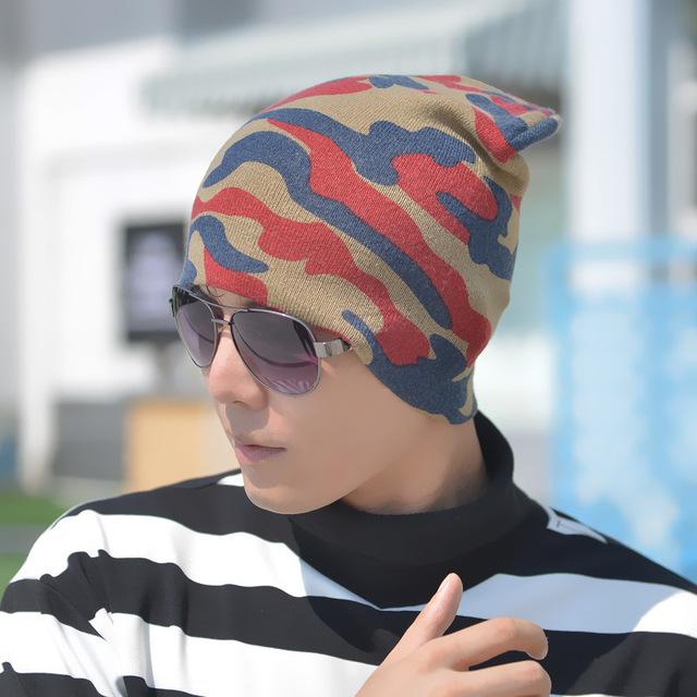 Beanies Winter Hats For Men Knitt Caps Beanies Hat Knit Camouflage Skullies Beanie male Bonnet Acrylic touca ZF007