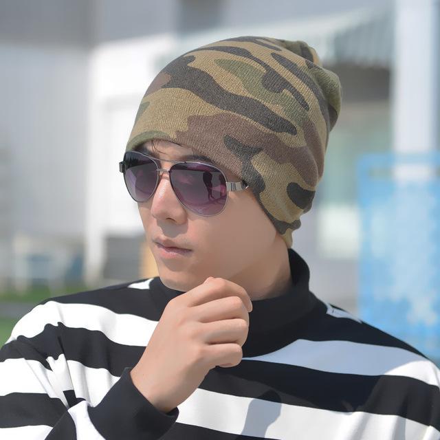 Beanies Winter Hats For Men Knitt Caps Beanies Hat Knit Camouflage Skullies Beanie male Bonnet Acrylic touca ZF007