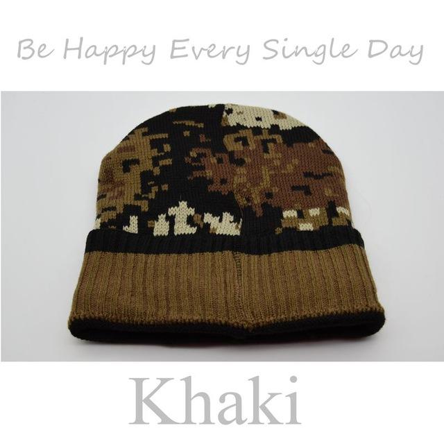 BHESD 2017 Men's Camouflage Winter Hats Acrylic Warm Cap for Women Knitted Skullies Beanie Hats Autumn Casqeuttes Bones JY-462