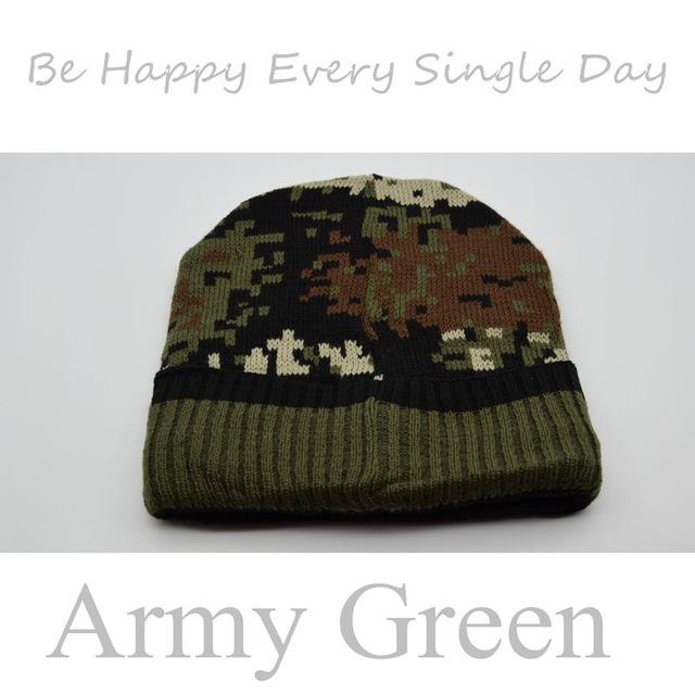 BHESD 2017 Men's Camouflage Winter Hats Acrylic Warm Cap for Women Knitted Skullies Beanie Hats Autumn Casqeuttes Bones JY-462