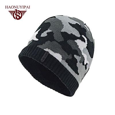 Winter Warm Camouflage Hats For Men Women Reversible Snowboard Skiing Skating Knitted Cap Beanies Skullies Hat Plus Velvet Cap
