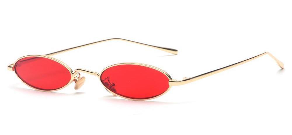 lunettes de soleil vintages retro oval rouge