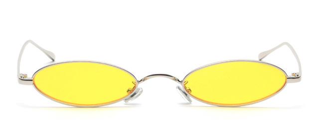 lunettes de soleil vintages retro oval jaune