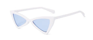 lunettes de soleil vintages retro triangle yeux de chat bleu été