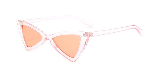 lunettes de soleil vintages retro triangle yeux de chat rose été