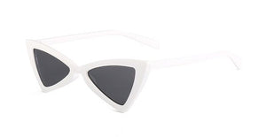 lunettes de soleil vintages retro triangle yeux de chat blanc