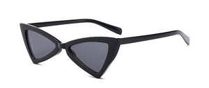 lunettes de soleil vintages retro triangle yeux de chat noir