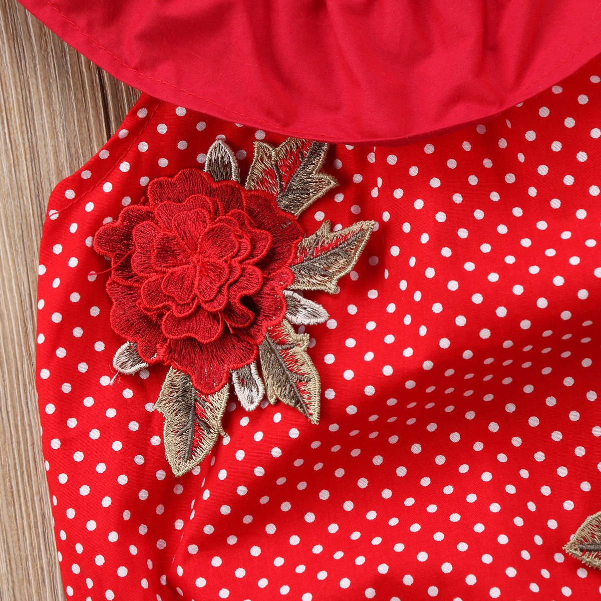 Red Flower Polka Dot Romper