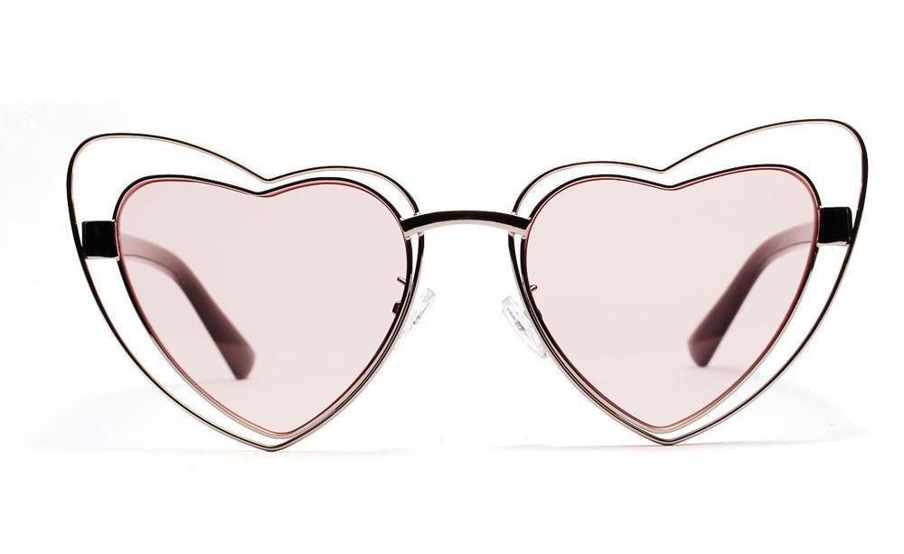 lunettes de soleil vintages retro coeur 
