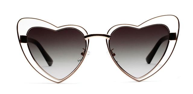 lunettes de soleil vintages retro coeur noir