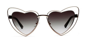 lunettes de soleil vintages retro coeur noir