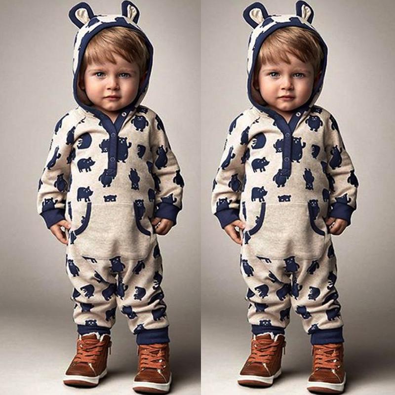 Baby Bear Hoodie Romper