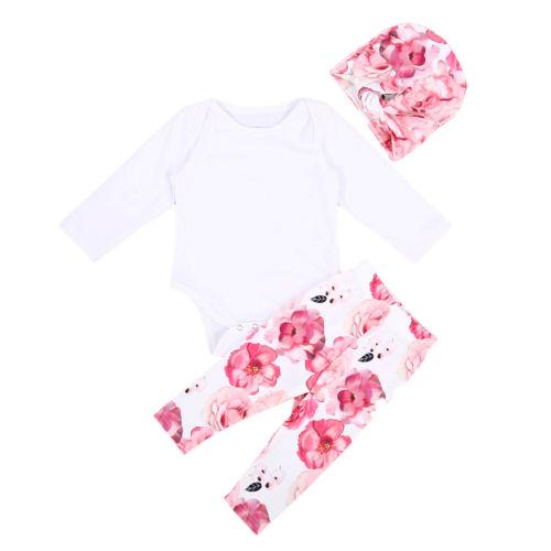 White Pink Floral Set