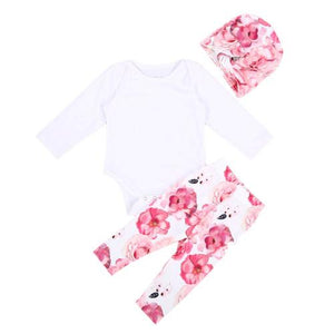 White Pink Floral Set