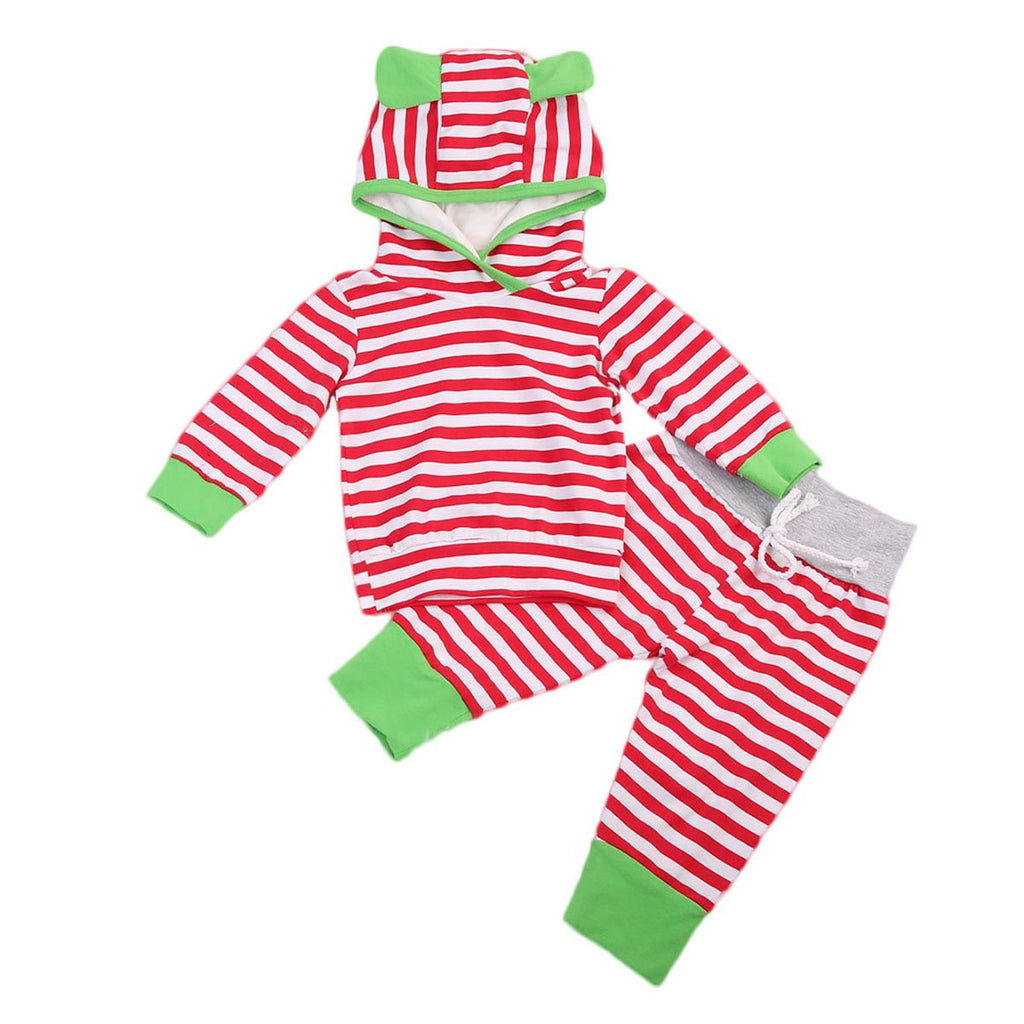 Red Stripes Ears Hoodie