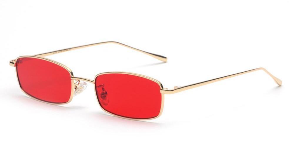 lunettes de soleil vintages retro carré rouge