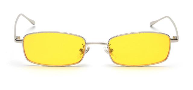 lunettes de soleil vintages retro carré jaune