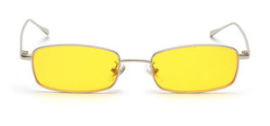 lunettes de soleil vintages retro carré jaune