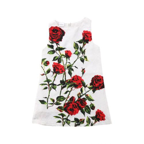 Roses Sleeveless Dress Sundress