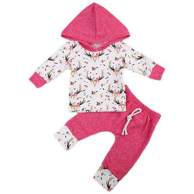 Pink Deer Hoodie set