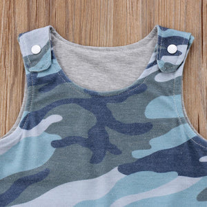 Blue Camo Romper
