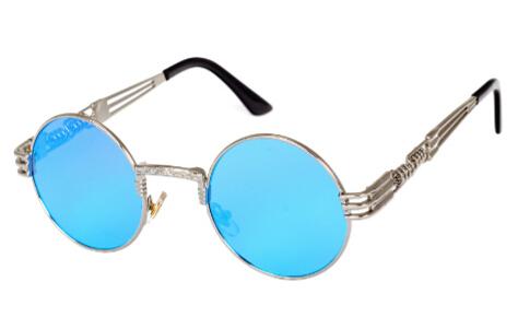 lunettes de soleil vintages retro rondes noires bleues