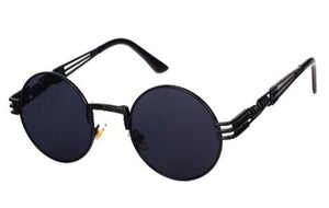lunettes de soleil vintages retro rondes noires 