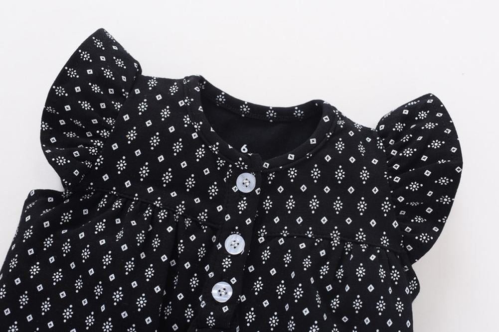 B&W Ruffles  Romper
