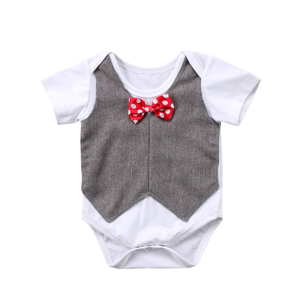 Baby gentleman Bow-tie Romper