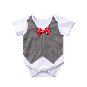 Baby gentleman Bow-tie Romper