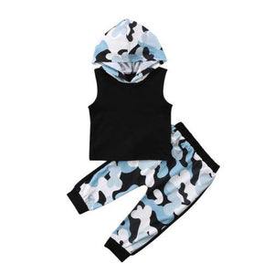 Camouflage Vest Hoodie set