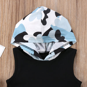 Camouflage Vest Hoodie set