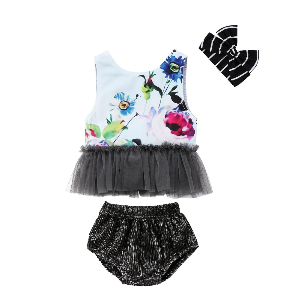 Floral Lace Sleeveless Top set