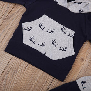 Gray Black Hoodie set